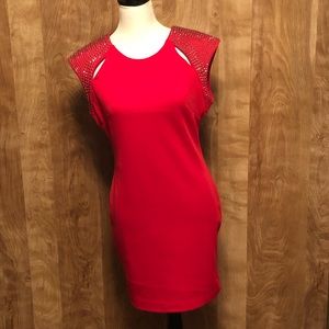 Love Culture Red Dress w/ Dark Gray studs